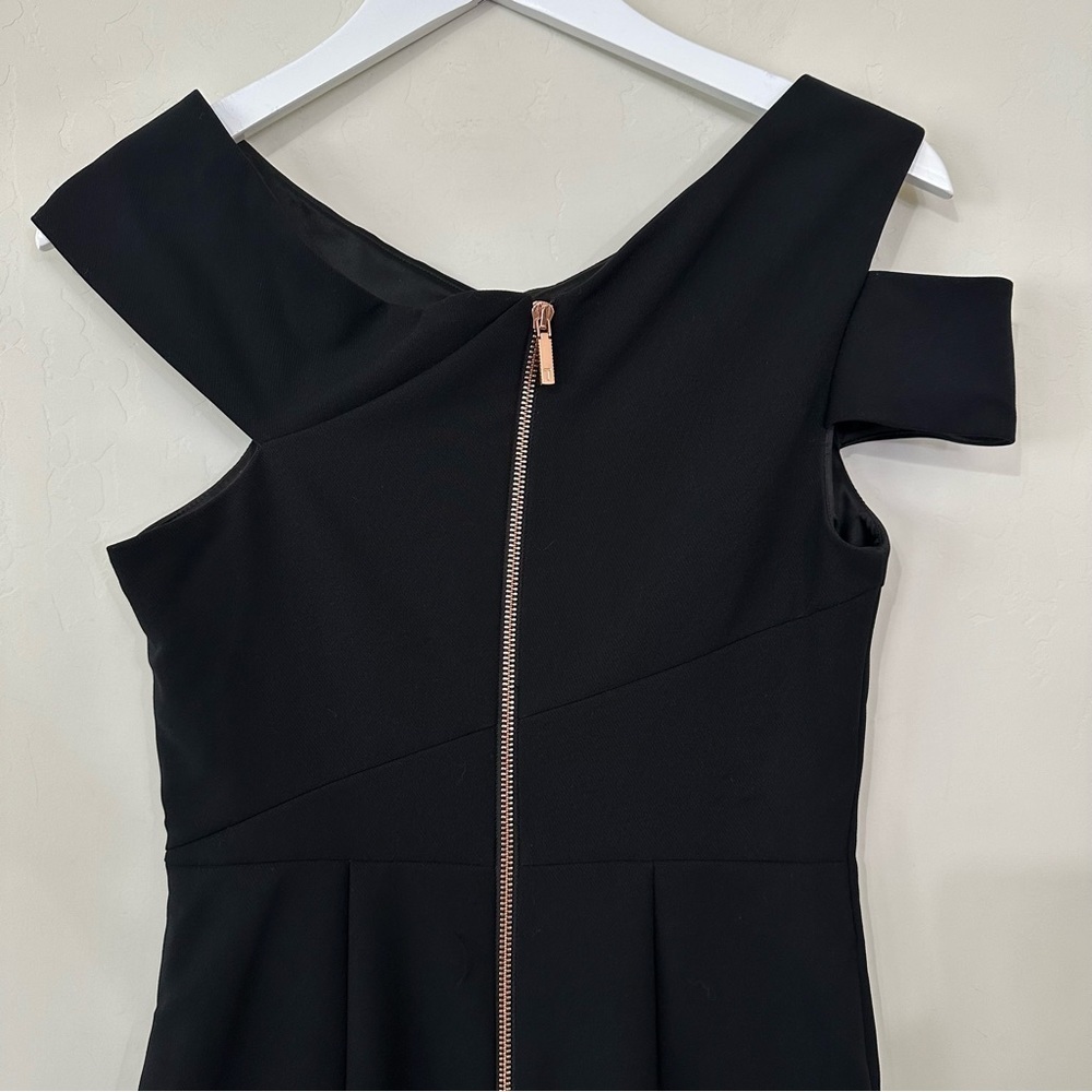 Ted Baker Black Yandal Asymmetric Bodycon Dress - Picture 7 of 14